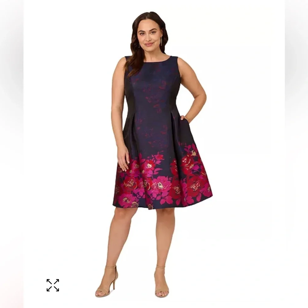 NWT Floral Sleeveless Dress - Navy and Pink - MAKE AN OFFER - CLOSING MY CLOSET. - Picture 1 of 11